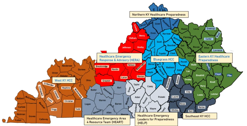 Kentucky Emergency Preparedness District map