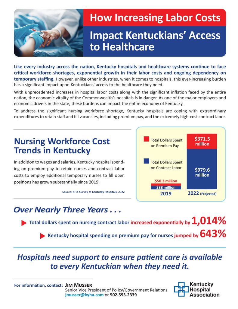 How Increasing Labor Costs Impact Kentuckians' Access to Healthcare one-sheet
