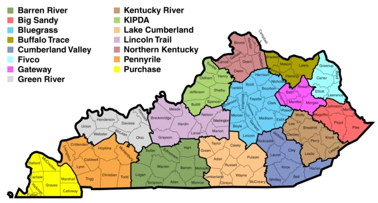 Kentucky Area Development District map