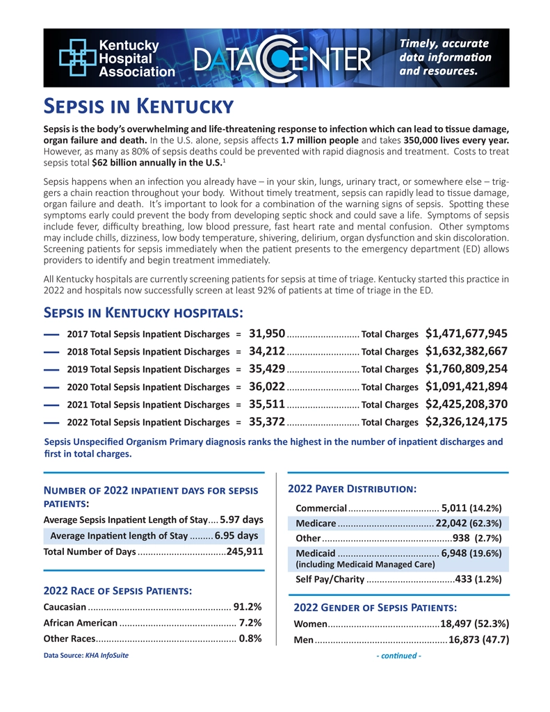 Sepsis in Kentucky one-sheet