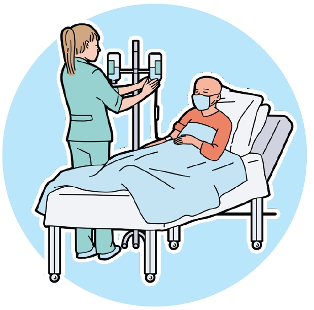 Illustration of nurse treating patient