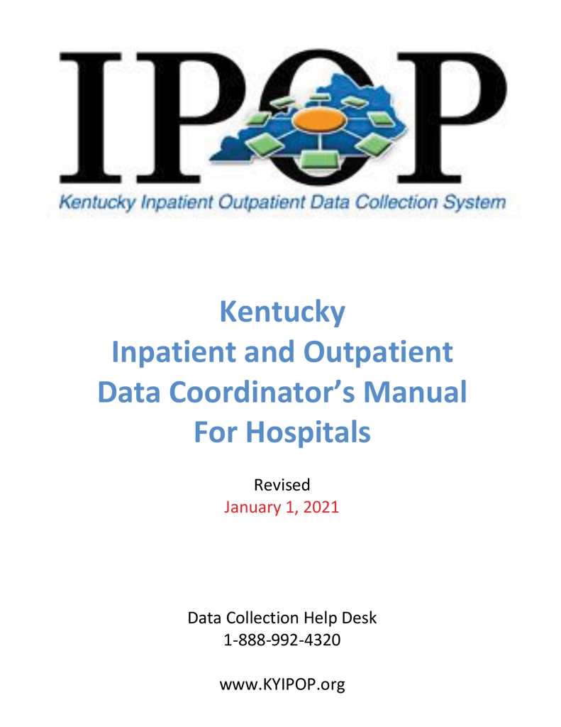 IPOP Inpatient and Outpatient Data Coordinator's Manual for Hospitals