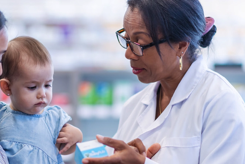 Doctor with infant