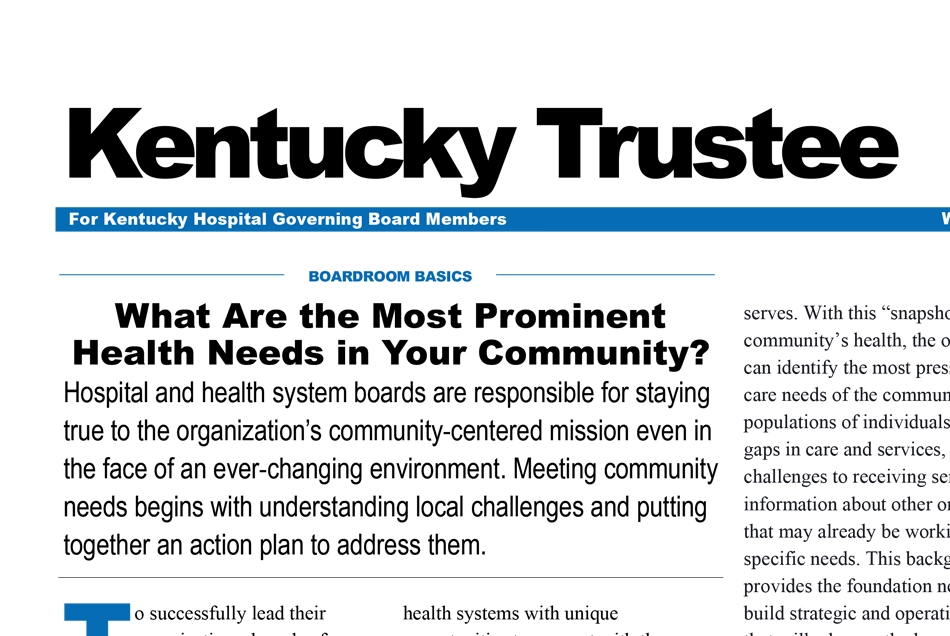 Masthead of Kentucky Trustee newsletter