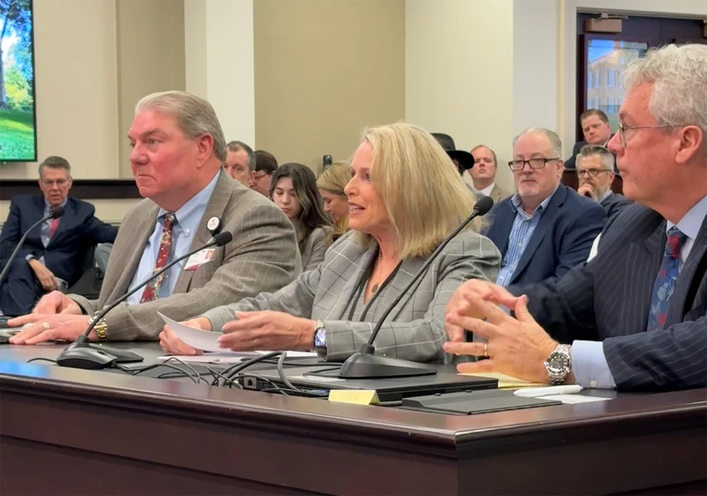 KHA President & CEO Nancy Galvagni testified at the Kentucky House Human Services Committee meeting in Frankfort today alongside St. Claire HealthCare CEO Donald Lloyd, II, and attorney Mark Guilfoyle of DBL Law representing St. Elizabeth Healthcare.