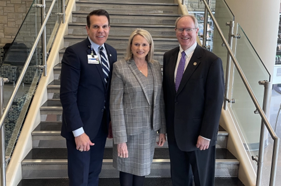 Saint Joseph Berea, London, and Mount Sterling CEO John Yanes, MBA, M.H.Sc., FACHE, CPPS; KHA President and CEO Nancy Galvagni; and KHA Senior Vice President of Policy and Government Relations Jim Musser, Esq