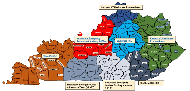 Kentucky Emergency Preparedness District map