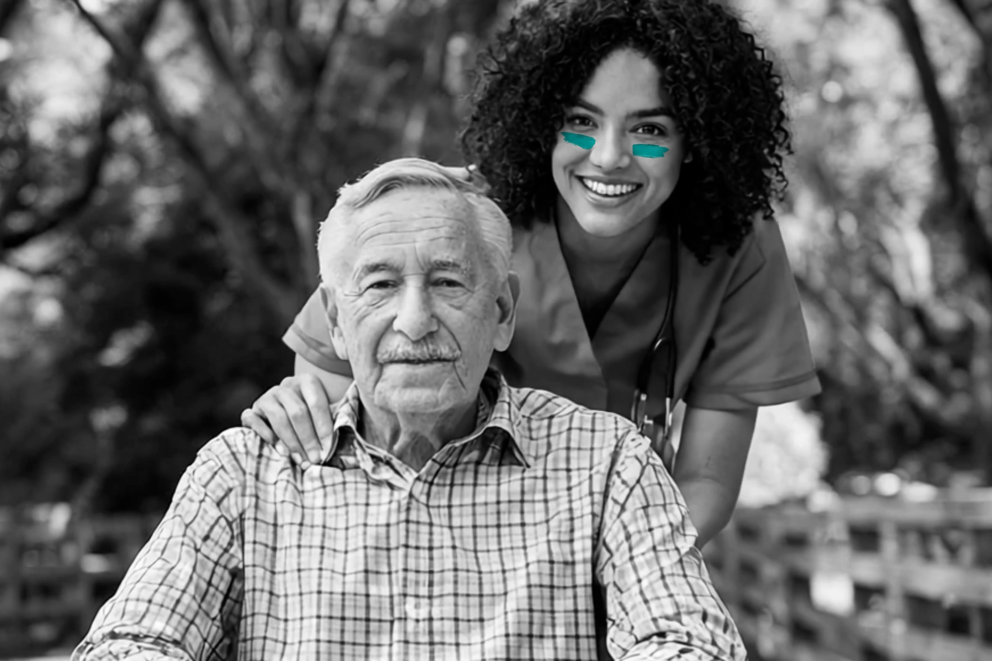 Health care worker with patient